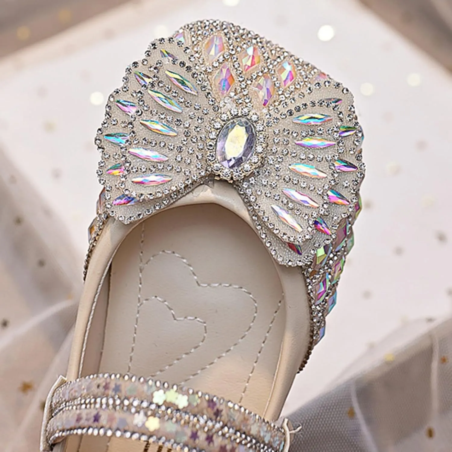 2025 Toddler Little Kid Girls Dress Pumps Glitter Sequins Bowknot Heels Dance Shoes Sandals