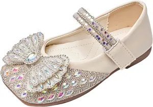 2025 Toddler Little Kid Girls Dress Pumps Glitter Sequins Bowknot Heels Dance Shoes Sandals