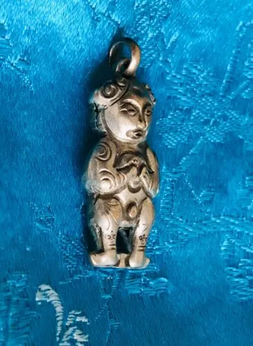 Antique Asian Sterling Silver Belkin Tribal Unusual Man Figurine Charm Pendant