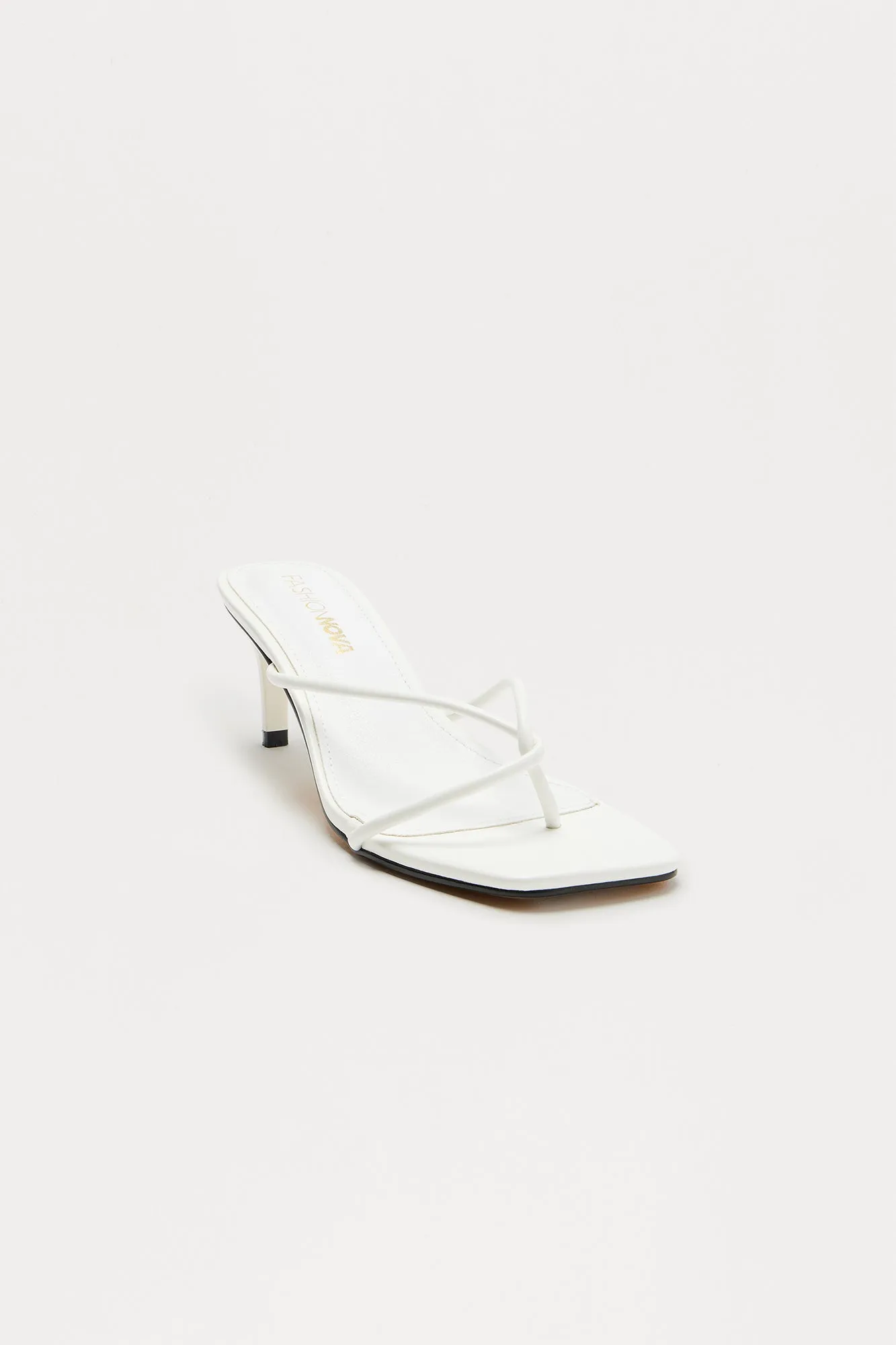 Berry Faux Leather Thong Mules - White