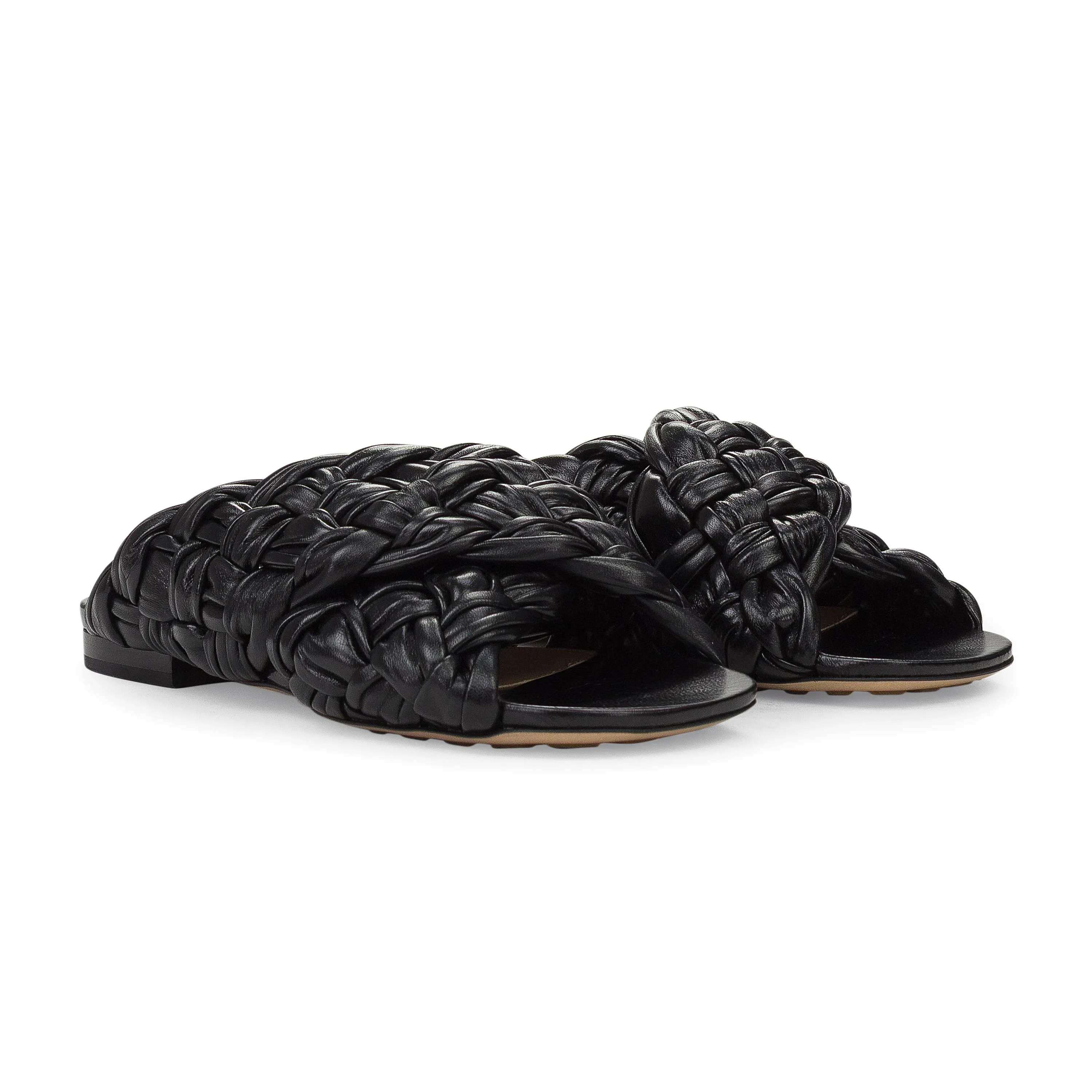 BLACK DM BOARD LEATHER SLIDES