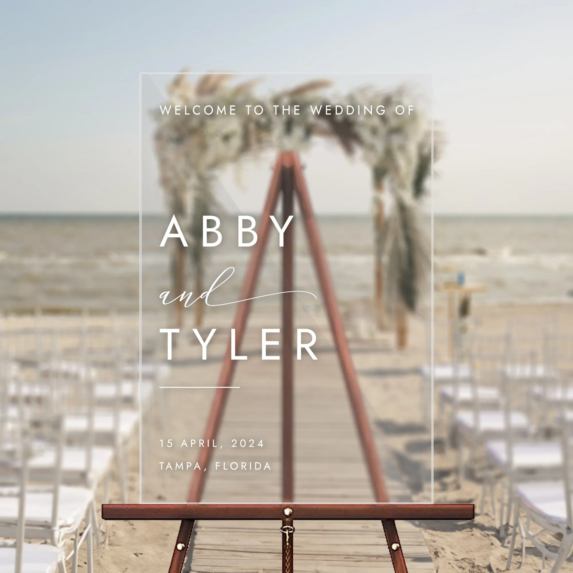 Black Minimalist Wedding Welcome Sign