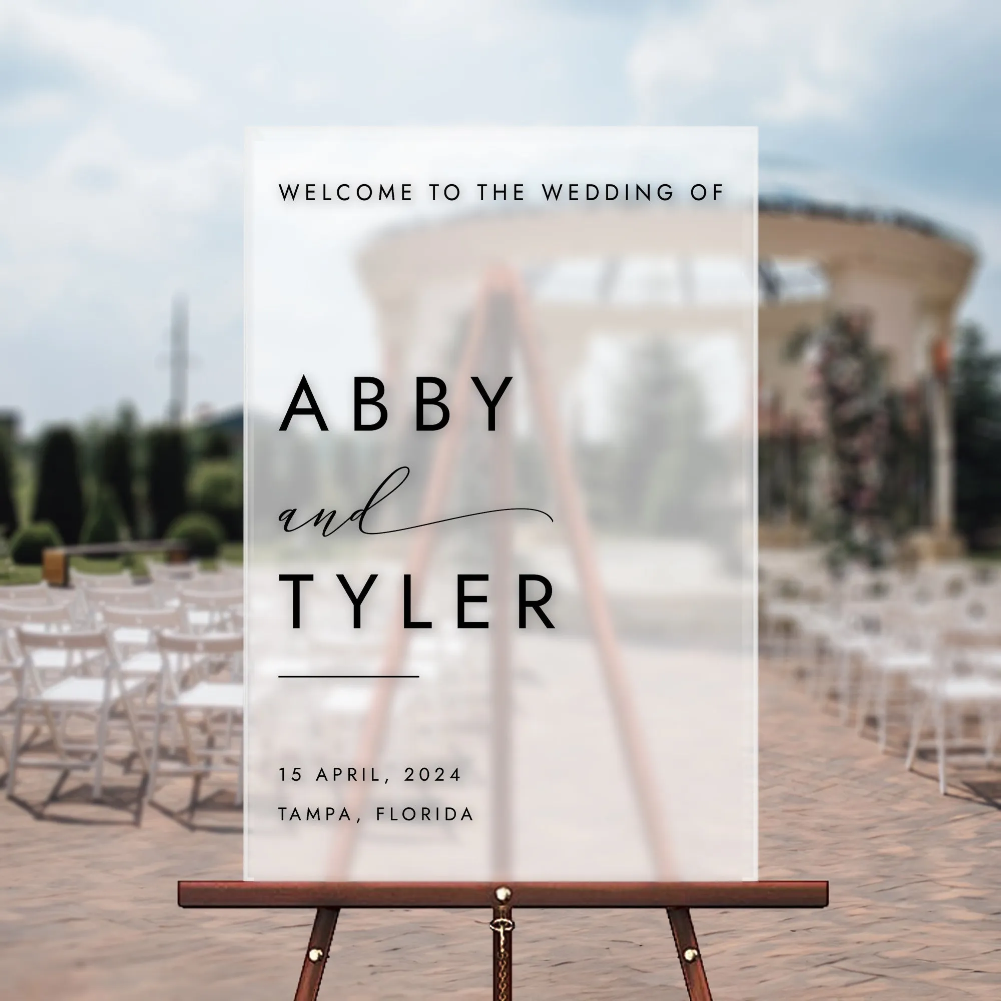 Black Minimalist Wedding Welcome Sign