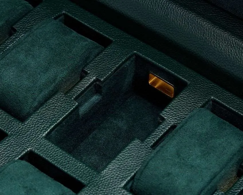 British Racing 8pc Watch Box, Green