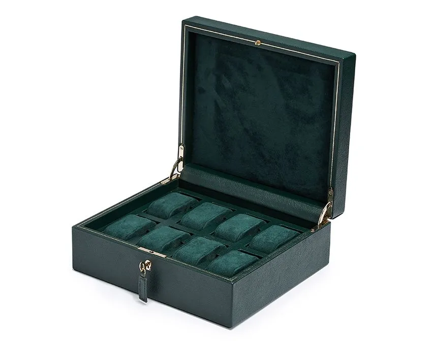 British Racing 8pc Watch Box, Green