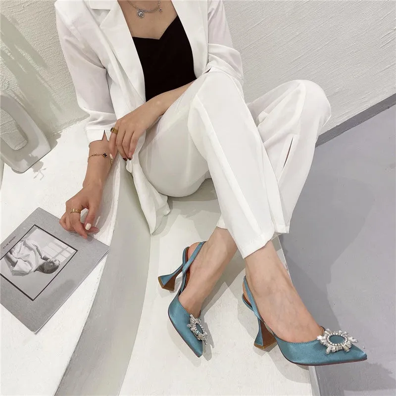 Crystal Slingback Pumps
