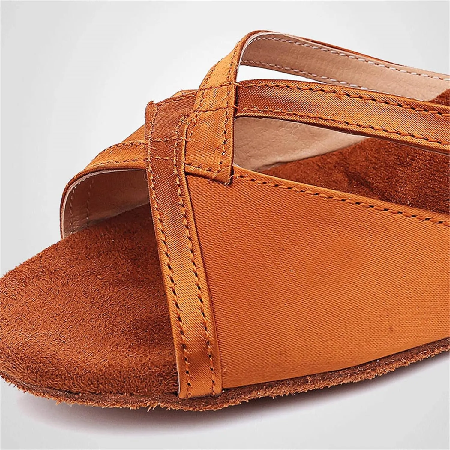 Girls Latin Dance Shoes Low Heels Ballroom Tango Performance Practice Dance Shoes for Little Kids Tan Shoes