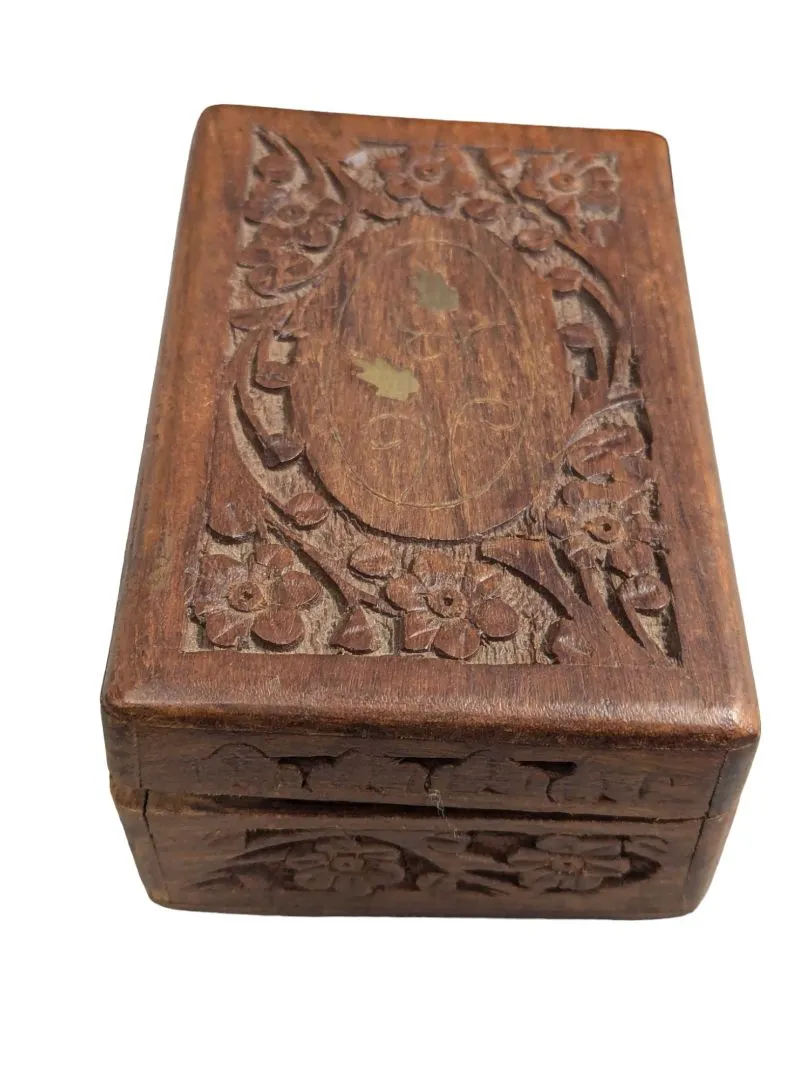 Hand Carved Teakwood Box