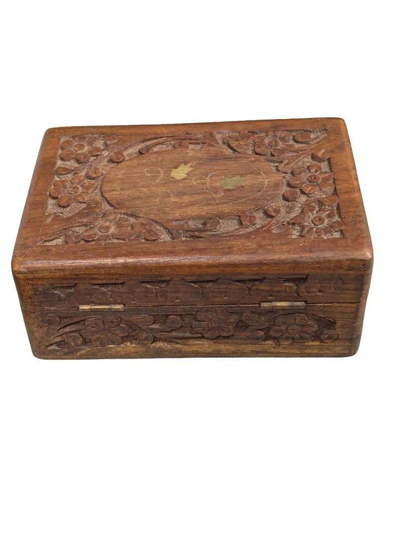 Hand Carved Teakwood Box
