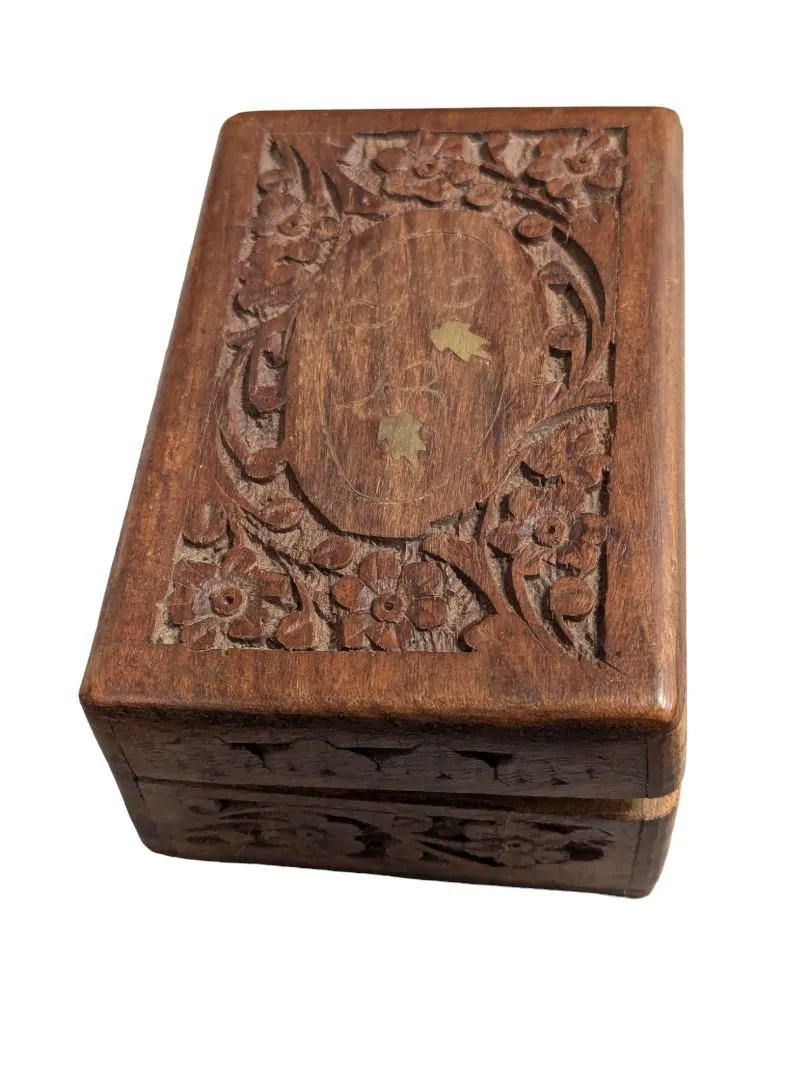 Hand Carved Teakwood Box