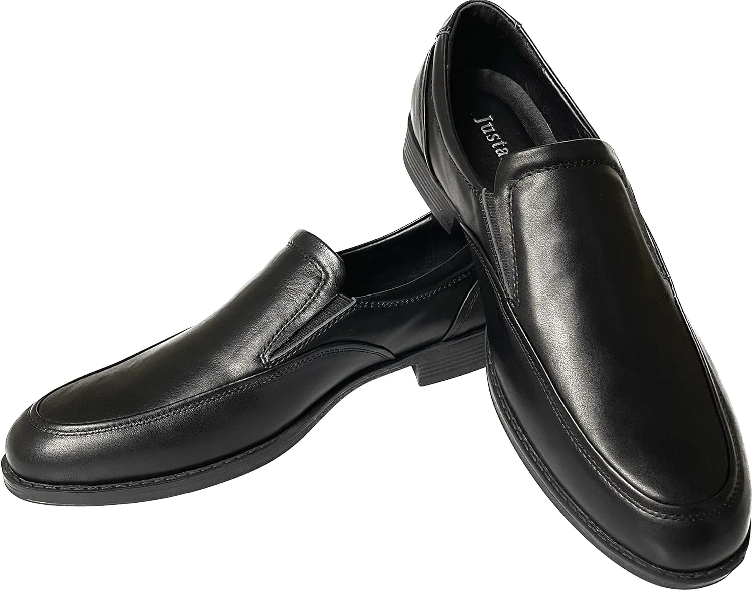 Justar Men's Genuine Leather Casual Dress Shoes Slip-On Bussiness Shoes Formal Penny Loafers for Men Tuxedo Shoes