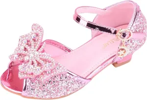 Kids Girls Glitter Butterfly Sandals Sequin hinestone Dress Shoes Little/Big Kids Princess Fashion Shiny Shoes
