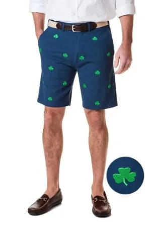 Men's Embroidered Shorts with Lucky Shamrock Design | Cotuit Casuals