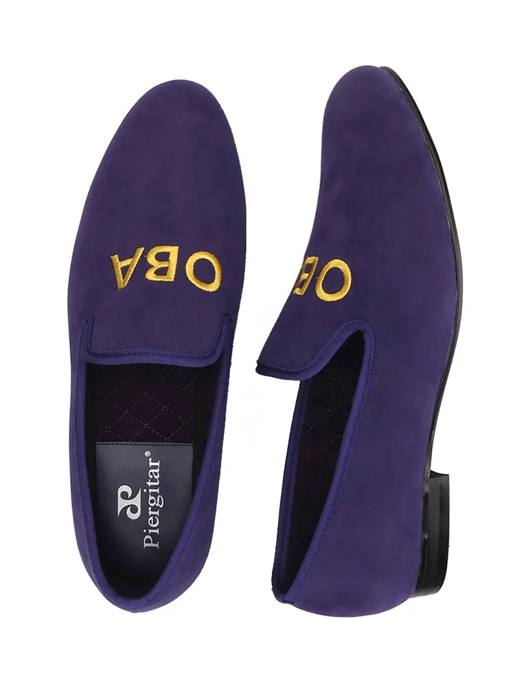 New personalized letter electric embroidered men's loafers for wedding new fashion formal wear slip-on embroidered formal shoes