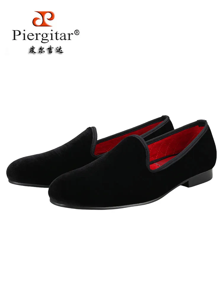 Piergitar European and American trendy banquet party wedding men's formal loafers suede slip-on shoes for men