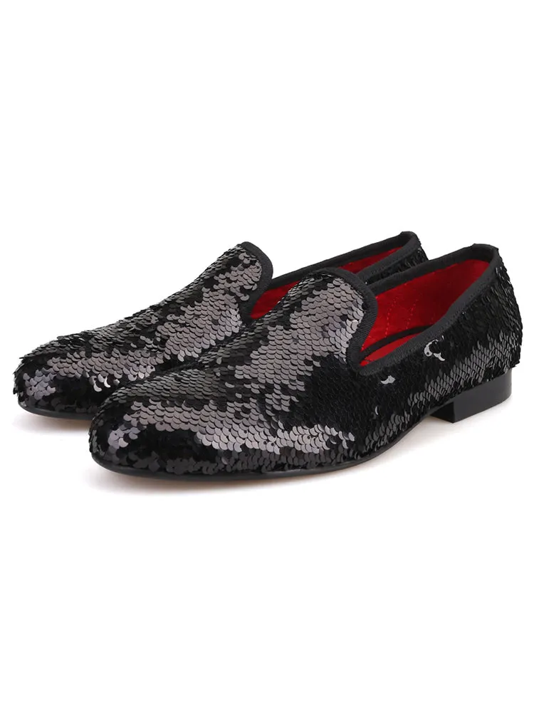 PIERGITAR new three-color handmade sequin men's European and American loafers trendy party formal wear one-on-one