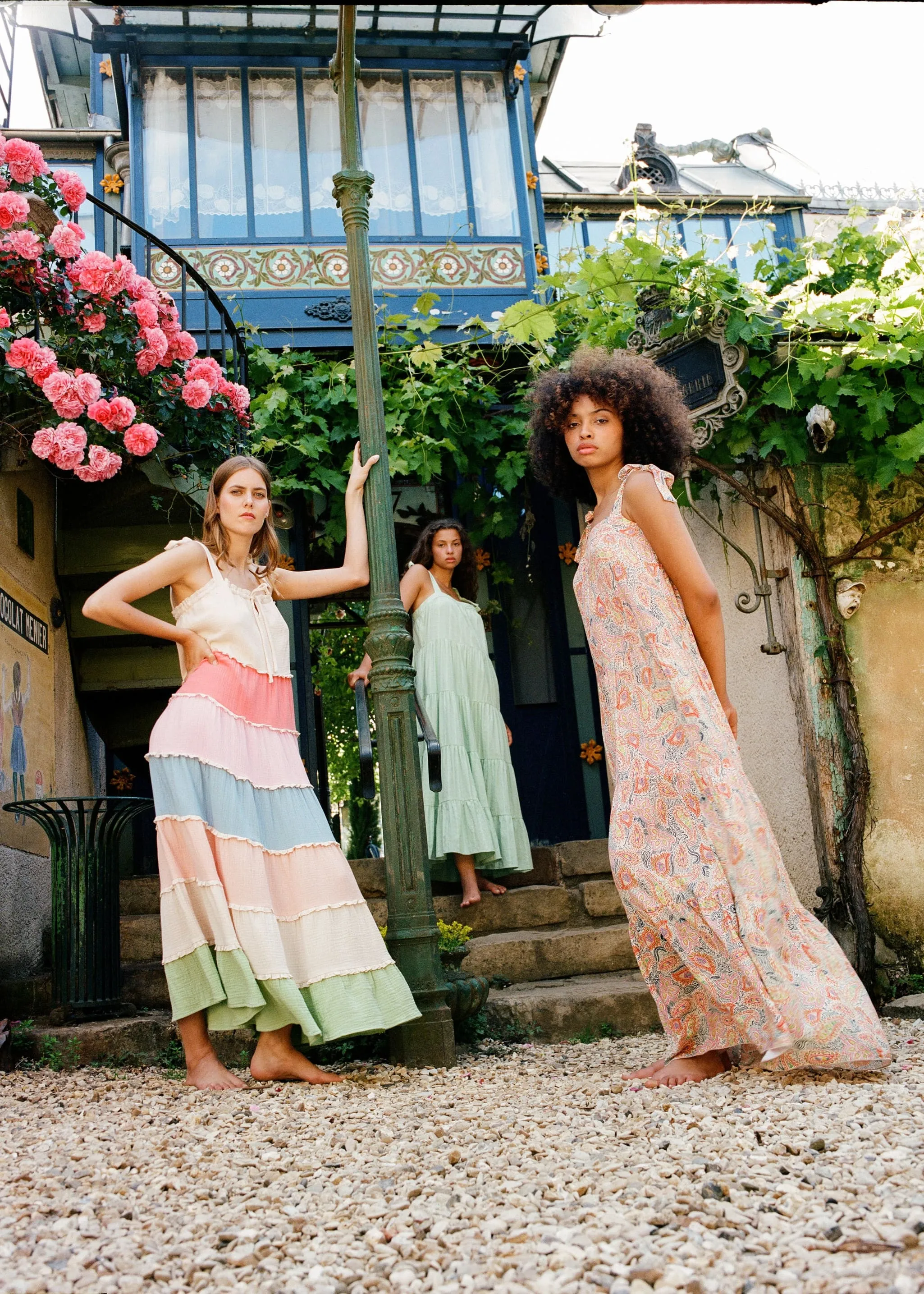 Rawen Hand Drawn Paisley Print Boho Maxi dress by Frnch