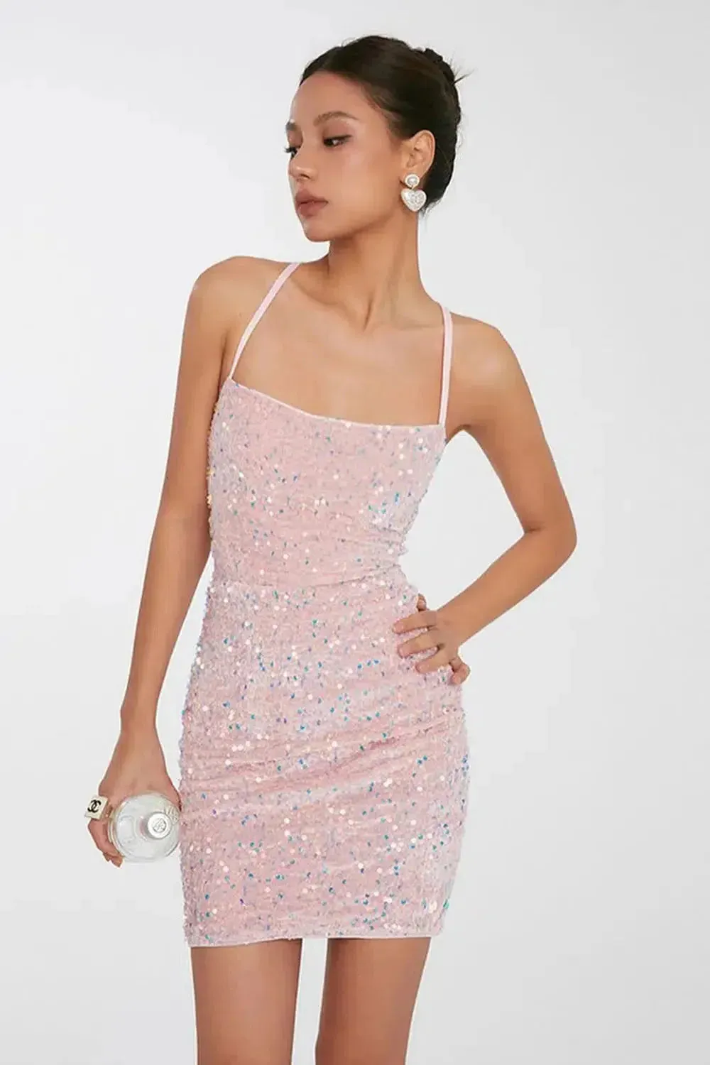Thalena – Suspender design – Chic sequin mini dress