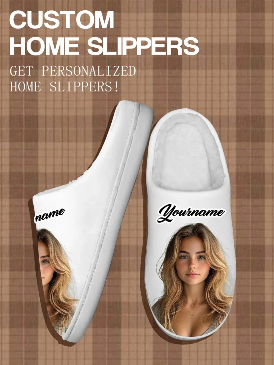 Unique Gift,Personalized Image Home Indoor Slippers, Custom Cozy Slippers, Couples Slippers