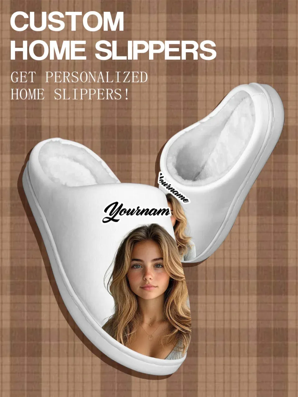 Unique Gift,Personalized Image Home Indoor Slippers, Custom Cozy Slippers, Couples Slippers